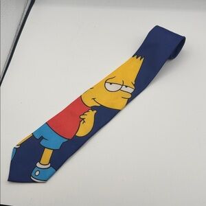 Authentic vintage Bart Simpson blue tie 1998 Matt groening trust me Ralph marlin